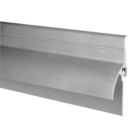 Pemko 345AV36 36" Aluminum Retainer with Rain Drip and Vinyl Brush Mill Aluminum 345AV36